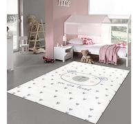 Teppich-Traum Tapis pour Enfants Tapis de Jeu Cœur et Un Adorable Ours en Peluche - Crème 160 x 230 cm