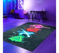 Teppich-Traum Tapis Salle de Jeux Facile d'entretien Robuste Symboles Lumineux avec Couleurs néon en Multicolore, 120 x 160 cm