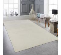 Teppich-Traum Tapis Salon Chambre à Coucher Effet Haut-Bas antidérapant Moelleux Chaud Robuste Motif Lignes crème, 140x200 cm