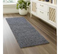Teppich-Traum Tapis Shaggy Moelleux | Facile d'entretien & résistant | en Anthracite Größe 80x150 cm
