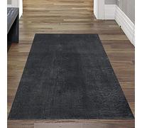 Tapis Shaggy salon de tapis moquette Flokati en anthracite