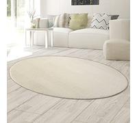 Tapis Shaggy Salon de Tapis Moquette Flokati en crème, 140x200 cm Oval