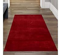 Teppich-Traum Tapis Shaggy Salon de Tapis Moquette Flokati en Rouge, 60x110 cm