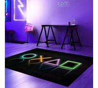 Teppich-Traum Tapis Tapis Chambre Jeunes Salon Gaming-Zimmer Gamer-Setup Design Moderne antidérapant résistant Lavable Facile d'entretien Durable en Noir & Couleurs néon 100 x 150 cm