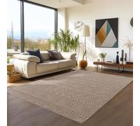 Teppium Tapis 120x170 cm Beige Design Vintage Bou oucles Style Scandinave Moderne Doux Résistant Facile à Nettoyer pour Salon Chambre Salle à Manger Chambre Enfant