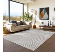 Teppium Tapis 140x200 cm Crème Design Bohème Bou oucles Style Scandinave Moderne Doux Résistant Facile à Nettoyer pour Salon Chambre Salle à Manger Chambre Enfant