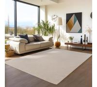 Teppium Tapis 200x290 cm Crème Uni Bou oucles Style Scandinave Moderne Doux Résistant Facile à Nettoyer Grand Tapis pour Salon Salle à Manger Chambre