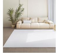 Teppium Tapis Blanc 240x340 cm Lavable, Antidérapant et Doux, tapis uni Salon et Chambre