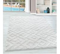 Teppium Tapis Bohème 3D crème 200x290 cm style scandinave design Scandinave doux et moelleux