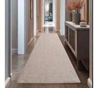 Teppium Tapis Couloir 80x250 cm Beige Uni Bouclé Boucles Style Scandinave Doux Résistant Facile à Nettoyer Tapis Moderne pour Entrée Couloir Chambre