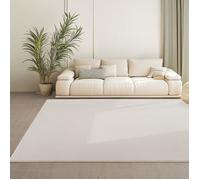 Teppium Tapis Crème 160x220 cm Lavable, Antidérapant et Doux, tapis uni Salon et Chambre
