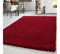 Teppium Tapis de couloir moderne, à poils longs, 60 x 110 cm, rouge, moelleux et extra doux, facile d'entretien