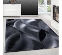 Teppium Tapis de Salon à motif abstrait moderne Noir Tapis 240x340 cm - Poil Court, Moelleux et Tendance