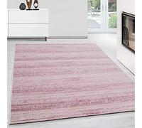 Teppium Tapis de salon moderne à poils courts - 240 x 340 cm - Rose - Moelleux - Lavable - Couleur unie - Facile d'entretien - Doux - Idéal pour la chambre à coucher, la salle à manger et comme tapis