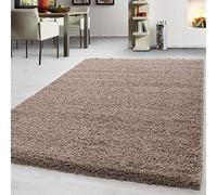Teppium Tapis de salon moderne à poils longs - 120 x 170 cm - Beige - Moelleux - Facile d'entretien - Pour chambre à coucher, cuisine et salle à manger