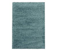 Teppium Tapis de salon moderne à poils longs - 160 x 230 cm - Bleu aqua - Moelleux, facile d'entretien et uni