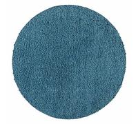 Teppium Tapis de salon moderne à poils longs, 80 cm, rond, turquois, moelleux, extra doux, facile d'entretien, uni pour chambre à coucher, cuisine et salle à manger