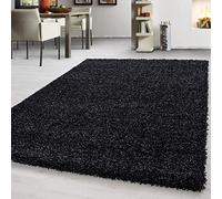 Teppium Tapis de salon moderne shaggy 160 x 230 cm anthracite - Moelleux, doux, facile d'entretien, couleur unie