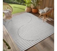 Teppium Tapis d'extérieur Gris 280x370 cm, résistant aux intempéries et aux UV, idéal pour la Cuisine, Le Balcon, la terrasse, Design bohème scandinave