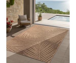 Teppium Tapis d'Extérieur Résistant aux Intempéries 140 x 200 cm Beige - intérieur Résistant aux UV, Imperméable, Naturel en Jute et Robuste - Idéal pour Balcon, Terrasse, Cuisine, Jardin, et Salon