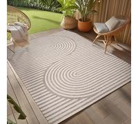 Teppium Tapis d'Extérieur Résistant aux Intempéries 200x300 (200 x 290 cm) Beige - Résistant aux UV, Imperméable et Léger - Idéal pour Terrasse, Cuisine, Balcon, Jardin, Salon et Salle à Manger