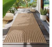 Teppium Tapis d'Extérieur Résistant aux Intempéries 80 x 250 cm Beige - intérieur Résistant aux UV, Imperméable, Naturel en Jute et Robuste - Idéal pour Balcon, Terrasse, Cuisine, Jardin, et Salon