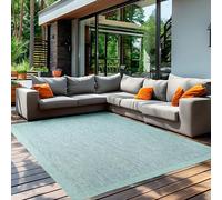 Teppium Tapis d'extérieur Robuste, résistant aux intempéries et aux UV, pour Balcon, terrasse, Jardin d'hiver, Cuisine ou Salle à Manger, Tapis Uni Bleu 160 x 230 cm