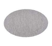 Teppium Tapis Intérieur & Extérieur Résistant aux Intempéries 200 cm Rond Argent - Tapis de Balcon, Aspect Jute et Sisal Unicolor - Monochrome - Tapis Cuisine, Lavable Jardin Patio Camping