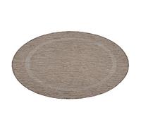 Teppium Tapis Intérieur & Extérieur Résistant aux Intempéries 200 cm Rond Brun - Tapis de Balcon, Aspect Jute et Sisal Unicolor - Monochrome - Tapis Cuisine, Lavable Jardin Patio Camping