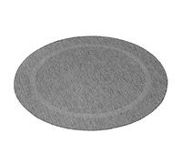 Teppium Tapis Intérieur & Extérieur Résistant aux Intempéries 200 cm Rond Gris - Tapis de Balcon, Aspect Jute et Sisal Unicolor - Monochrome - Tapis Cuisine, Lavable Jardin Patio Camping