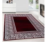 Teppium Tapis moderne à poils ras, tendance Rouge Tapis 240x340 cm conception de méandres, tapis moelleux