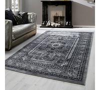 Teppium Tapis Salon, Chambre Gris-1 200x300 (200 x 290 cm) - Tapis à Poils Courts, Style Oriental, Conception Orientale, Moelleux et Doux, Ornament - Tapis Cuisine Moquette Salle de Sejour