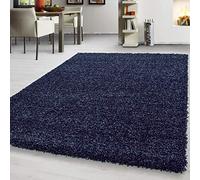 Teppium Tapis Salon Moderne 160x230 cm Bleu Marine - Shaggy Poil Long Moelleux et Doux