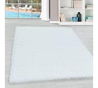 Teppium Tapis Salon Moderne Adulte Chambre Blanc 140 x 200 cm - Shaggy Poil Long Moelleux et Doux - Concevoir Salle de Séjour Cuisine