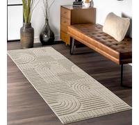 Teppium Tapis Salon Moderne Beige 80 x 250 cm - Style Scandinave, Conception Bohème, Moelleux et Doux - Tapis Cuisine Moquette Salle de Sejour