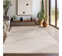Teppium Tapis Salon Moderne Tapis Chambre Beige-5 120 x 170 cm - Tapis à Poils Courts, Effet 3D Style Scandinave, Motif bohème scandinave Moelleux et Doux - Tapis Cuisine Moquette Salle de Sejour