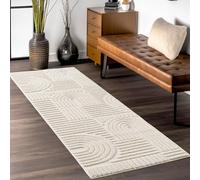 Teppium Tapis Salon Moderne Tapis Chambre Crème 80 x 250 cm - Tapis à Poils Courts, Style scandinave, Conception bohème Moelleux et Doux - Tapis Cuisine Moquette Salle de Sejour