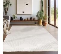 Teppium Tapis Salon Moderne Tapis Chambre Nature-4 160x230 cm - Tapis à Poils Courts, Effet 3D Style Scandinave, Conception géométrique Moelleux et Doux - Tapis Cuisine Moquette Salle de Sejour