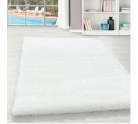 Teppium Tapis Salon Uni Shaggy Moelleux, Chambre, Doux à Poils Longs, Tapis Blanc, Tapis 140 x 200 cm