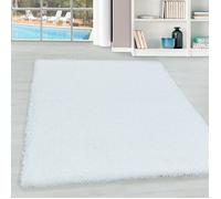 Teppium Uni Tapis de Salon Shaggy Uni Tapis Blanc 200x290 cm Chambre Tapis Poil Long Moelleux et Doux