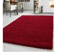 Teppium Uni Tapis de Salon Shaggy Uni Tapis Rouge 240x340 cm Chambre Tapis Poil Long Moelleux et Doux