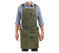 TEPPOIC Tablier de travail, Tablier de travail du bois, tablier d'atelier en toile avec poches à outils pour les ébénistes, les forgerons et les charpentiers (Army Green)