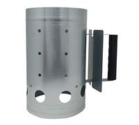 Tepro Accessoires de Barbecue Allumeur de cheminée en Acier, Peint en Noir, 17 cm, garantit Que Le Combustible Brille Rapidement Argent