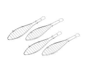 Tepro Grill Accessoires rôtissoire à Poisson Lot de 4 pour 4 Poissons chacun, chromé, Longueur : Environ 42 cm, 8521