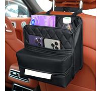 TepTupGa Lot de 2 organiseurs de siège de voiture étanches avec porte-mouchoirs, sac de rangement à suspendre pour téléphones, documents, tasses, bouteilles, voyage compatible avec la plupart des