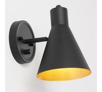Teqinchy Applique murale noire avec interrupteur de lumière pour salle de bain avec abat-jour en métal à intensité variable, éclairage mural pour chambre à coucher, salon, table de chevet, salle de