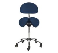 Teqler Tabouret en Selle avec Dossier Bleu