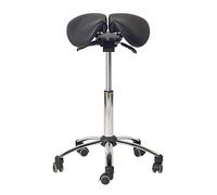 Tabouret selle de cheval à roulettes Teqler - Noir