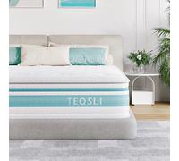 TeQsli Matelas Double Hybride en Mousse à mémoire de Forme en Gel de 25,4 cm - Matelas orthopédique à 7 Zones à Ressorts ensachés, fermeté Moyenne pour soulager Les douleurs dorsales, 135 x 190 x 25