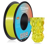 TEQStone Filament PLA Silk - 1,75 mm - Jaune - 1 kg - Précision dimensionnelle +/- 0,02 mm - Bobine proprement enroulé - Pour imprimante 3D - Emballage sous vide
